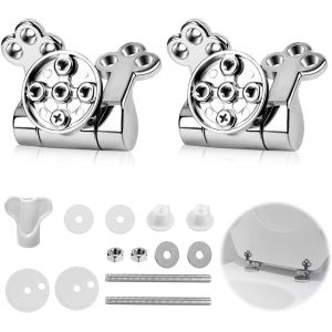 Charniere Abattant WC, Attaches Charni&egrave;re Abattant WC Kit Ensembles Fixation Remplacement Rechange pour Lunette de Toilette pour Toilettes Fixation Cuvette WC - Neuf