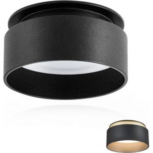Ulteronixshop-Led Spot De Plafond &Agrave; Lumi&egrave;re Indirecte Incluse 5w Rempla&ccedil;able Led Module 3000k Blanc Chaud 400lm Plafonnier Luminaire Apparent Noir Mat Spot Encastrable Design Extra Plat 30mm - Neuf