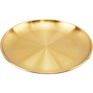 Kalanka-Plateau Dor&eacute; En Acier Inoxydable - Pr&eacute;sentoir En M&eacute;tal - Assiette D&eacute;corative Pour Bijoux, Maquillage, Th&eacute;, Vases - Neuf