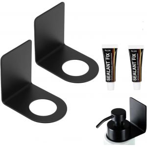 KAL-2 Pcs Dans Le Support De Distributeur De Bouteille De Savon Noir Mat, Distributeur De Bouteille De Pompe À Savon Mural Distributeur De Savon Mural En Acier Inoxydable - Neuf