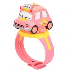 Jouet Mignon Pour Enfants, Mini-Voiture Et Bus, Montre, Jouet Interactif Pour Enfants, Cadeau Avec Effet De Musique Et Lumiere, Bus Rose - Neuf