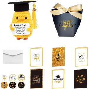 lbgwp60-Poupée De Canard Porte-Bonheur - Avec Diplôme Et Chapeau De Docteur - Cadeau De Rem De Diplôme Avec Carte De Félicitations - Neuf