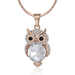 Kal-Mode Collier Ras Du Cou Mignon Hibou Pendentif Collier Or Et Argent Longue Cha&icirc;ne Collier Pour Femmes Filles Avec Cz Cristal - Neuf