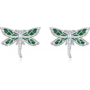 Chenquansarl-Boucles D'oreilles En Argent Sterling 925 - Motif Libellule - Hypoallergéniques - Cadeau Pour Filles Et Adolescentes, Argent Sterling - Neuf