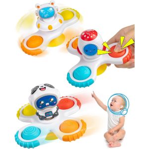 Jouets Rotatifs &Agrave; Ventouse Pour Tout-Petits, Jouets Rotatifs De Fen&ecirc;tre Pour B&eacute;b&eacute;s, Chaise Haute Empilable, Jouets Pour B&eacute;b&eacute; De 12 &Agrave; 18 Mois, Jouets Sensoriels D'apprentissage Pr&eacute;coce - Neuf