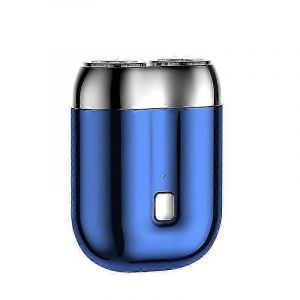Rasoir &Eacute;lectrique Double T&ecirc;te Pour Homme - Mini Rasoir Usb, Portable, Lavable, Bleu - Neuf