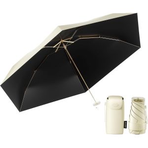 Mini Parapluie De Voyage, L&eacute;ger, Compact Et Facile &Agrave; Plier, Coupe-Vent, Compact, Protection Uv, Parapluie Double Usage, Renforc&eacute; Et Am&eacute;lior&eacute;. Parapluie Pluie Et Brillance Pour Filles Et - Neuf