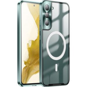 SJZG-Hercn Metal Protective Case For Samsung Galaxy S22+ 5G 6.6"; Ring Magsafe Magnet - Wireless Charging - Aviation Aluminum Metal Protective Bumper Designed - Built-In Camera Lens Film - Slim (Gree - Neuf