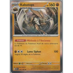 Carte Pok&eacute;mon - Kabutops - 141/165 - Holo-Rare - Ev3,5 Mew - 151 - - Neuf