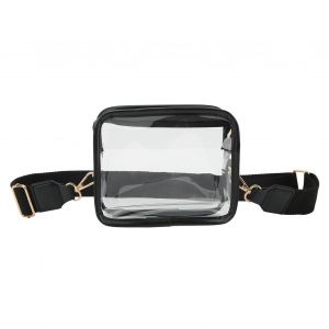 Sac A Bandouliere Transparent En Pvc, Fermeture Eclair, Etanche, Approuve Pour Le Stade, Pour Le Fitness, Le Shopping, Noir - Neuf