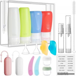 Kalanka-Flacon Voyage Silicone Anti-Fuite Rechargeables Approuvées Par La Tsa Contenant Voyage, Kit Voyage Avion Cabine 100 Ml, Pour Shampooing Lotion Revitalisant Gel Douche - Neuf