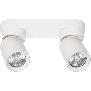 KAL-Luminaire Plafonnier Avec Source Lumineuse Gu10 Remplaçable Max. 12 W (Ampoule Non Incluse) Lampe Plafond Avec Spot Plafonnier Éclairage De Plafond (Blanc, 2 Sources Lumineuses) - Neuf