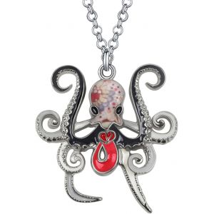 Kal-Collier Requin &Eacute;mail Pendentif Alliage De Zinc Dauphin Baleine Pieuvre Meduse Hippocampe Cadeaux D'&eacute;t&eacute; Pour Femme Fille Bijoux D'oc&eacute;an - Neuf