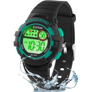 JGD-Montre Enfant,Adolescents Gar&ccedil;ons Digitale Ext&eacute;rieur Sport 5ATM Etanche Multifonction Montre Et Protection Environnementale Non Toxique,Alarme Et Calendrier Date Minuteur - Neuf