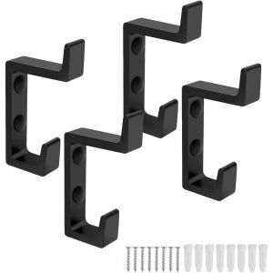 Patere, 4 Pi&egrave;ces Patere Porte Manteau, Espace Aluminium Porte Manteau Mural avec Vis pour Penderie, Chambre, Crochets Muraux - Neuf
