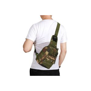 Sacoche De Poitrine Tactique Pour Homme, Bandouli&egrave;re, Id&eacute;ale Pour Les Sports De Plein Air - Verte - Neuf