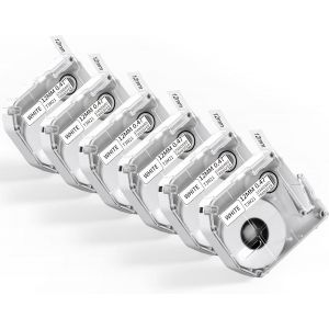 M950 M960 Lot de 6 rubans d'&eacute;tiquettes compatibles avec Brother P-Touch M Tapes M-K231 MK231 M231, 12 mm x 4 m, noir sur blanc, compatible avec Brother imprimantes d'&eacute;tiquettes PT-M95 - Neuf