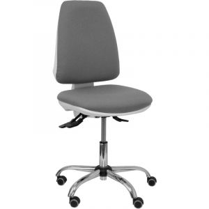 Modelo Elche Blanca - Silla De Oficin&eacute;ergon&Atilde;&sup3;mica Con Mecanismo Asincro, Regulable En Altura Y Ruedas De Parqu&eacute; - Base Cromada. Asiento Y Respaldo Tapizados En Tejido Bali Color Gris. - Neuf
