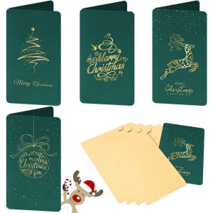 CHECARZHN--NO1-Paquets De Cartes De Noël, Voeux De Bronzantes Vintage Vierges Avec Enveloppes, Remerciement Joyeux Noël, Cartes De Visite Pour Les Invitations De Fête D'Anniversaire - Neuf