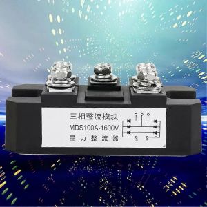 1PC Bridge Module redresseur triphasé MDS-100A 1600V 5 bornes Module de diode à onde pleine triphasé Équipement électrique - Neuf