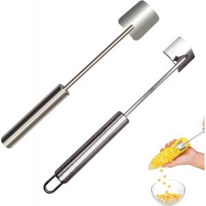 2 Pi&egrave;ces S&eacute;parateur d'&Eacute;pi de Ma&iuml;s Rapid,&Eacute;plucheur de Ma&iuml;s,Batteur d'&Eacute;pi de Ma&iuml;s,&agrave; Long Manche en Acier Inoxydable,Outil pour Enlever Les Grains de Ma&iuml;s,Ustensile de Cuisine pour Salades,Barbecue - Neuf