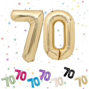 Ballons Anniversaire 70 Or Clair, Foil Ballon Num&eacute;ro Chiffre 70, 101Cm Or Blanc H&eacute;lium Ballon 70. Anniversaire, D&eacute;coration Ballons 70 Ans Pour Homme Femme Anniversaires F&ecirc;te Deco, Gonflable H&eacute;lium - Neuf
