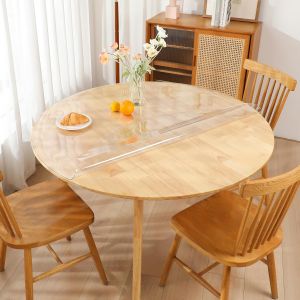 Ulteronixshop-1,5MM PVC Transparent Nappe Ronde, Diam&egrave;tre de 120 CM, Offre une Protection Imperm&eacute;able et Anti-tache, Adapt&eacute; aux Tables de Maison et D'affaires,Tant que Tapis de Protection Pour la Tab - Neuf