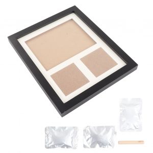 Kit De Fabrication D'empreintes De Mains Et De Pieds Pour Bebe, Cadre Photo, Boue Blanche, Kit Souvenir Pour Empreintes De Pieds De Bebe, Ensemble D'empreintes De Nouveau-Ne, Cadre Photo Noir - Neuf