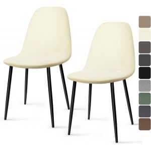 ERYI-Housse De Chaise Scandinave 2 Pieces Universel Housses Chaise De Salle À Manger Lavable Extensible Couverture De Chaise Housse Chaise Pour Décoration Salon Cuisine Hôtel (Beige, 2 Pieces)-Kc - Neuf