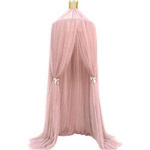 Kal-Moustiquaire Lit À Baldaquin Dôme Moustiquaire Suspendus Baldaquin Lit Rideaux Été Filet Couverture Filles Lit Décor (Rose) - Neuf