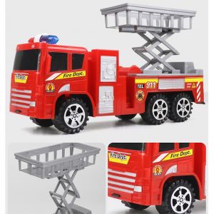 Children's Inertial Fire Truck Urban Sanitation Vehicle Development Vision Grip Exercise Toy - Neuf
