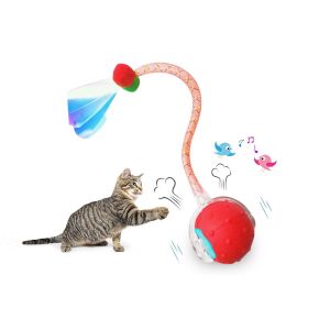 Balle Interactive Pour Chat Avec Queue Mobile Et Sons Pour Chats D'int&eacute;rieur - Neuf