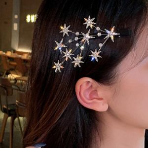 Kal-Barrette À Cheveux Étoile En Cristal Barrette Grappe Étoile Barrette À Cheveux Broche Branche Étoile Strass Pince À Tête Argent Cristal Accessoires De Cheveux De Mariée Pour Femmes Et Filles - Neuf