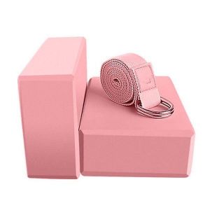 Ensemble De Blocs De Yoga En Li&egrave;ge - 2 Blocs En Mousse Eva Et Sangle De 1,83 M Pour Un &Eacute;tirement Et Un Soutien Am&eacute;lior&eacute;s Dans Tous Les Styles De Yoga - L&eacute;ger Et Portable - Neuf