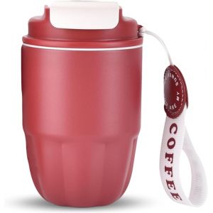 Kalanka-Mug Isotherme,Thermos Café,Thermos Isotherme,Doublure En Acier Inoxydable + Double Bec Verseur, Mini Tasse De Voyage À Café Étanche, Pour Cadeaux De Noël Et Danniversaire (Rouge) - Neuf