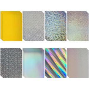 Oupp-Holographic Card Paper, 40 Feuilles De Cartouche Couleur 8 Couleurs, Papier Miroir Arc-En-Ciel Brillant A4 Pour L'artisanat En Papier, L'art Et La Fabrication De Cartes De Bricolage - Neuf