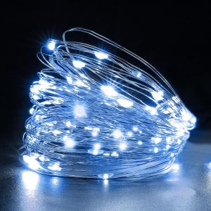 Guirlande Lumineuse À Piles, 2 Pièces 15m 150led Guirlande Lumineuse En Fil Cuivre, Petite Guirlande Lumineuse Intérieur, Led Décoration Pour Chambre, Fête, Mariage, Noël - Blanc Froid - Neuf