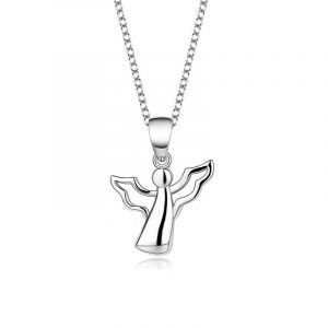 Collier Talisman Coeur D'ange En Argent Sterling 925 Pour Femme - Neuf