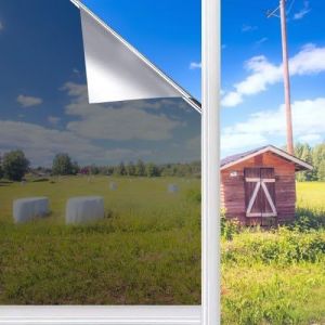 Film Occultant Fenetre 30x100cm, Film Anti Chaleur Fenetre, Film Miroir pour Fenetre, Film Adhesif Effet Miroir sans Tain pour Vitre, Film Fenetre Anti Regard, pour Chambre, Bureau, Cuisine - Neuf