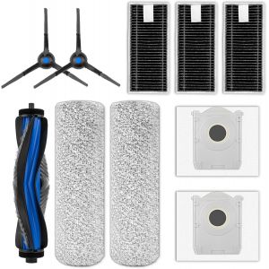 (10 Pi&egrave;ces) X8 Pro Omni Pi&egrave;ces De Rechange Pour L'Aspirateur Robot Ecovacs Deebot X8 Pro Omni/X8 Omni, 1 &Agrave; Rouleau, 2 Rouleaux S, 2 S Lat&eacute;rales, 2 Sacs &Agrave; Poussi&egrave;re, 3 Filtres Hepa - Neuf