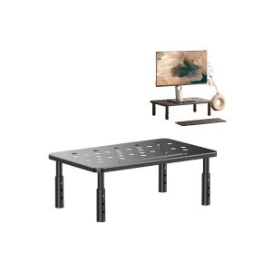 Support r&eacute;glable en hauteur pour &eacute;cran, ordinateur portable, imprimante, support de bureau - Neuf