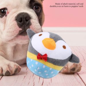 Hjlian Jouet A Macher Pour Chiot, Chien, Chat, Peluche Sonore, Forme Animale, Couineur, Dessin Anime (Pingouin Gris) - Neuf