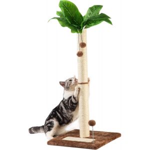 Grand Griffoir Pour Chat Poteau 80cm Avec Corde Sisal, Arbre A Chat En Bois Design Petit - Neuf