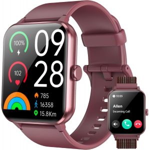 Montre Connect&eacute;e Femme Homme, Appel Bluetooth, &Eacute;cran 1.85"" &agrave; LCD, Notifications R&eacute;seaux Sociaux, Cardiofr&eacute;quence/Oxym&egrave;tre/Analyse Sommeil, 100+ Modes Sports, pour Android& iOS(Violete) - Neuf