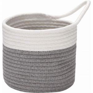 SJZG-Paquet Paniers Suspendus Corde Coton Petit Panier Rangement Tiss&eacute; 6,7 Pouces, Sac Suspension Pour V&eacute;lo, Jardini&egrave;re Tissu, Pot, Mur, Organisateur Porte Pour Cl&eacute;s, Portefeuilles, Lunettes Soleil - Neuf