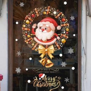 La fen&ecirc;tre s'Accroche D&eacute;corations de No&euml;l - Joyeux No&euml;l D&eacute;corations de D&eacute;calques de Santa Flocon de neige Fen&ecirc;tre Autocollants-03-fen&ecirc;tre-autocollants - Neuf