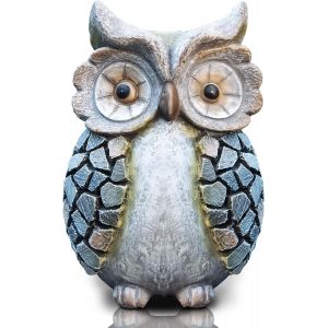 Mevronisshop-Statue De Chouette Moyenne Mignon En R&eacute;sine, D&eacute;coration Ext&eacute;rieure, 21.5 Cm De Haut, Int&eacute;rieur Pour Entr&eacute;e &Eacute;tag&egrave;re Bureau Biblioth&egrave;ques, Ext&eacute;rieur Pour Pelouse Et Cour - Neuf