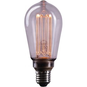 Kal-1x Ampoule Led E27 Edison - Douille E27 - Ampoule Verre Fumé - Ampoule Led Gradable - 3,5w, 1800k, Blanc Chaud, 230v, Sy24 - Ampoule À Filament Rétro/Vintage - Classe Énergétique A+ - Neuf