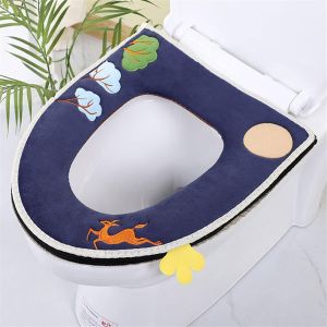 1 Pc De L'hiver Au Chaud Salle De Bain En Peluche En Peluche De Toilette Siège De La Selle Machine Machine Tapis De Bain Pour Le Tricot De Chaise Coussin De Siège (Couleur : Bleu) - Neuf