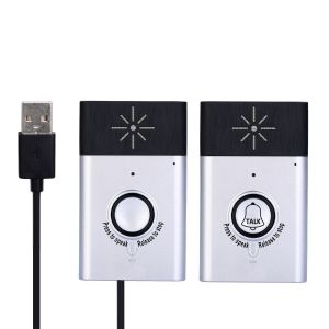 (Lot de 2) Interphone vocal sans fil portable, sonnette intérieure, système de sécurité domestique, interphone intérieur/extérieur - Neuf
